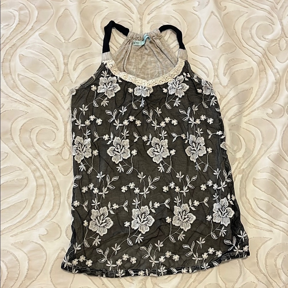 Maurices Black and White Embellished Camisole